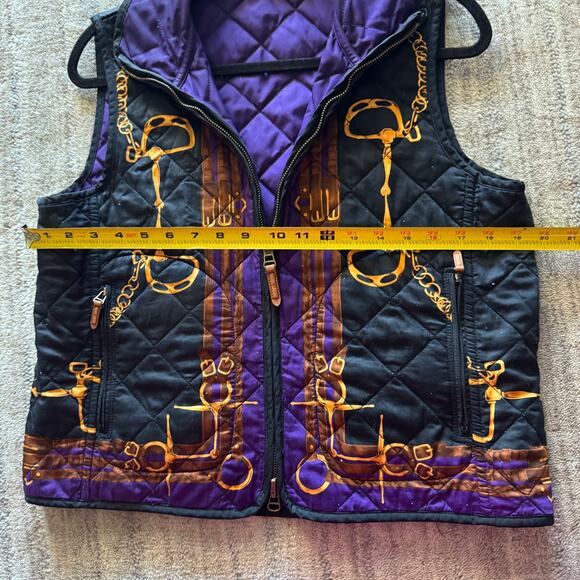 Lauren Ralph Lauren Vintage Equestrian Horse-Bit Reversible Quilted Vest P Large - Picture 8 of 8